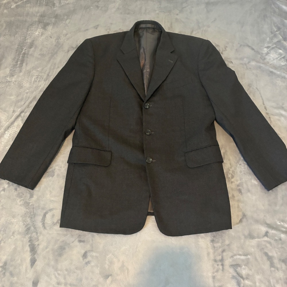 Giorgio Armani Blazer Mens 42 Charcoal Gray Vintage 3-Button Suit Jacket